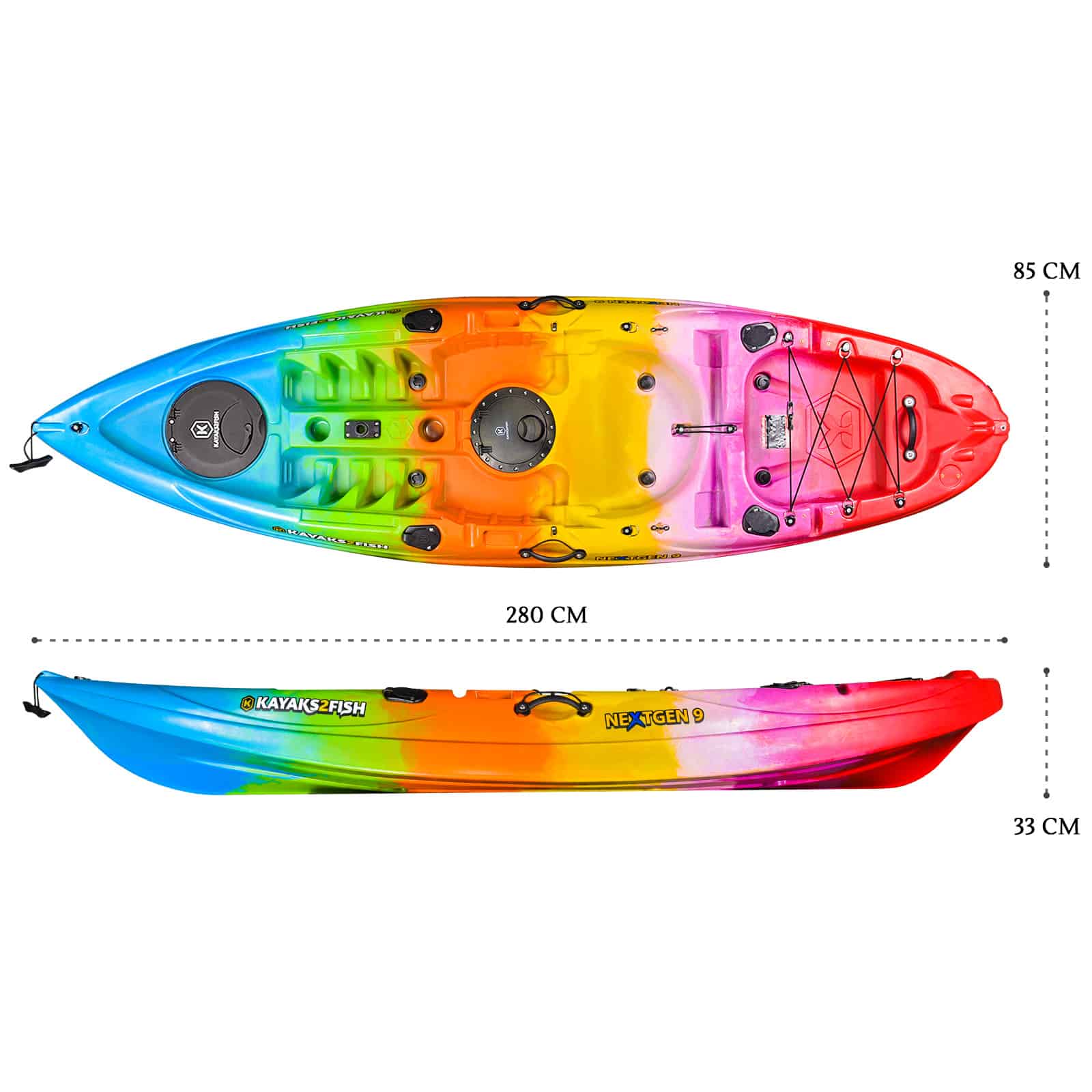 NEXTGEN 9 Fishing Kayak Package - Rainbow - Kayaks2Fish