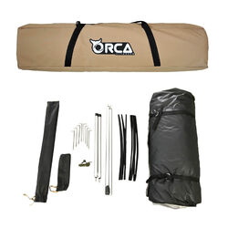 Orca Outdoors Deluxe Double Size Canvas Swag with 70mm Mattress and Awning Poles - Sand