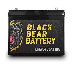 Black Bear Battery LiFePo4 75AH Battery with 10A Charger