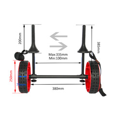 K2F New Model Kayak Trolley for Sit on Top Kayaks with Straps