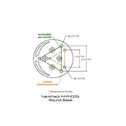 YakAttack Round Base Fish Finder Mount with Track Mounted LockNLoad™ Mounting System
