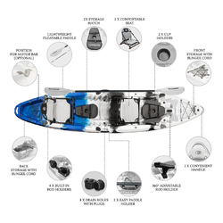 Merlin Pro Double Fishing Kayak Package - Blue Camo [Brisbane-Darra]