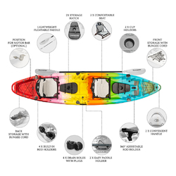 Merlin Pro Double Fishing Kayak Package - Rainbow [Brisbane-Darra]