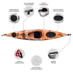 Oceanus 3.8M Single Sit In Kayak - Coral [Brisbane-Darra]