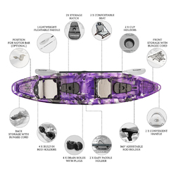 Merlin Pro Double Fishing Kayak Package - Purple Camo [Melbourne]