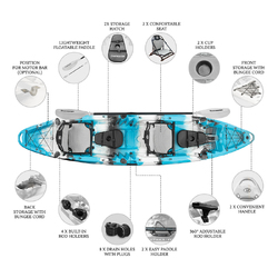 Merlin Pro Double Fishing Kayak Package - Blue Lagoon [Brisbane-Rocklea]