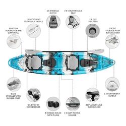 Merlin Pro Double Fishing Kayak Package - Blue Camo [Sydney]