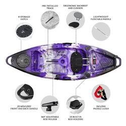 NextGen 7 Fishing Kayak Package - Purple Camo [Newcastle]