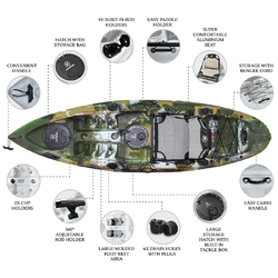 NextGen 9 Fishing Kayak Package - Jungle Camo [Newcastle]