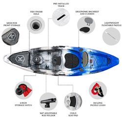 NextGen 1 +1 Fishing Tandem Kayak Package - Blue Camo [Melbourne]