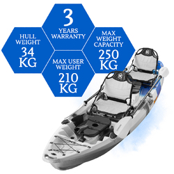 Merlin Pro Double Fishing Kayak Package - Blue Camo [Brisbane-Darra]