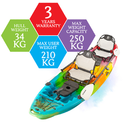 Merlin Pro Double Fishing Kayak Package - Rainbow [Brisbane-Darra]