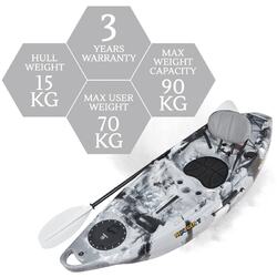 NextGen 7 Fishing Kayak Package - Grey Camo [Newcastle]