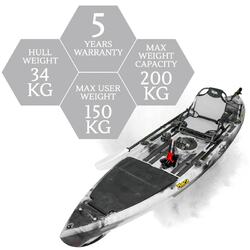 Kronos Foot Pedal Pro Fish Kayak Package with Max-Drive  - Arctic [Brisbane-Darra]