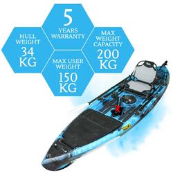 Kronos Foot Pedal Pro Fish Kayak Package with Max-Drive  - Bahamas [Brisbane-Darra]