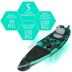 Kronos Foot Pedal Pro Fish Kayak Package with Max-Drive  - Bora Bora [Brisbane-Darra]