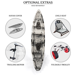 Merlin Pro Double Fishing Kayak Package - Grey Camo [Brisbane-Darra]