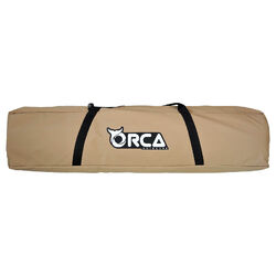 Orca Outdoors Deluxe Double Size Canvas Swag with 70mm Mattress and Awning Poles - Sand