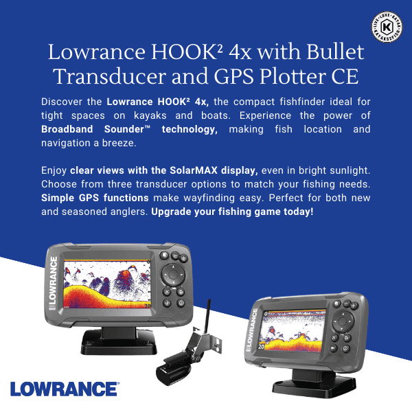 Lowrance HOOK2 4x with Bullet Transducer and GPS Plotter - $209 -  Kayaks2Fish