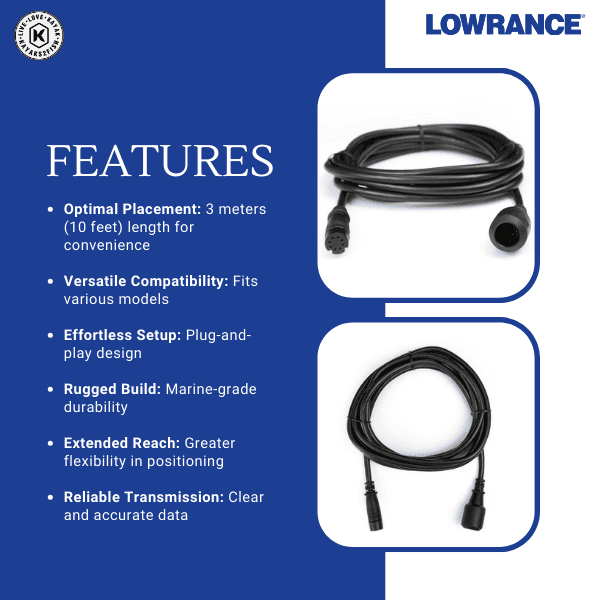 Lowrance HOOK² 4x Bullet Transducer Extension Cable