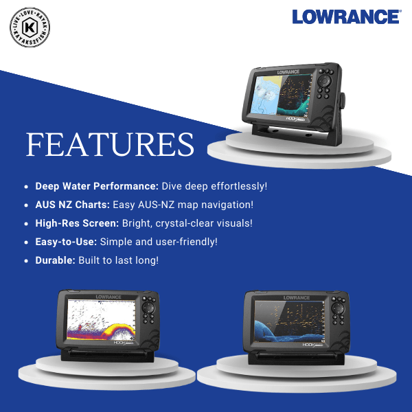 Lowrance HOOK Reveal 7 with Deep Water Performance and AUS NZ Charts - $880  - Kayaks2Fish