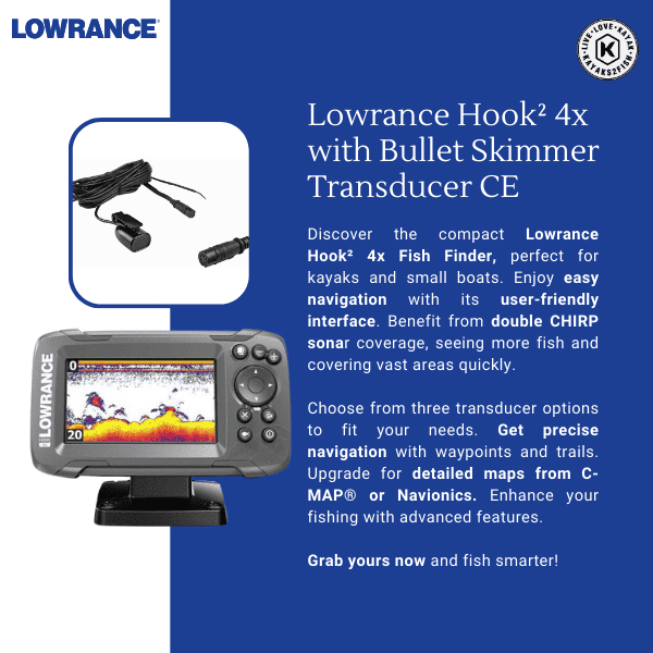 Lowrance Hook 2 4X Depth Sounder Fish Finder & Transducer 12v Battery