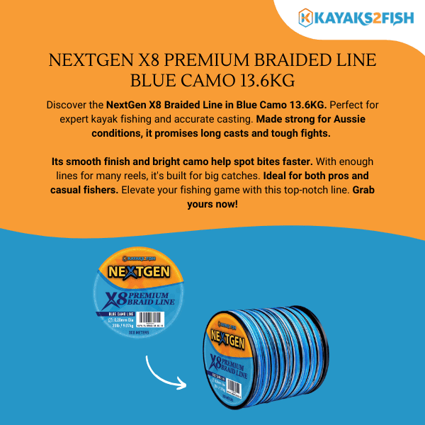 NextGen X8 Premium Braided Line Blue Camo 13.6KG - $25 - Kayaks2Fish