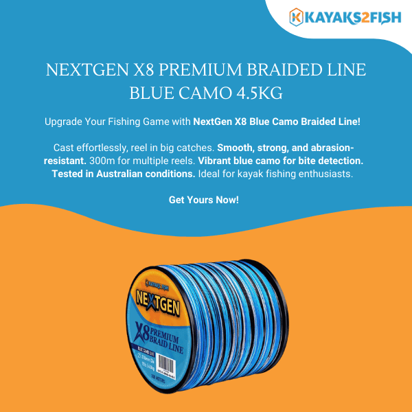 NextGen X8 Premium Braided Line Blue Camo 4.5KG - $25 - Kayaks2Fish