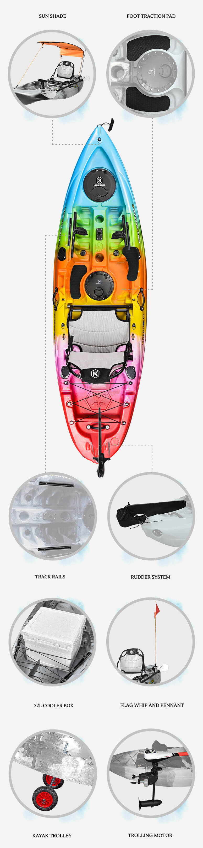 NEXTGEN 9 Fishing Kayak Package - Rainbow - Kayaks2Fish