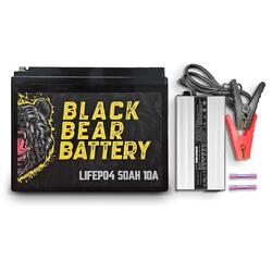 Black Bear Battery LiFePo4 50Ah Battery with 10A Charger