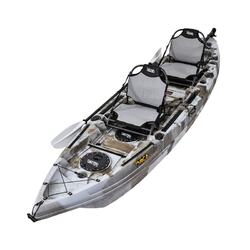 2+1 Seater Fishing Kayak with 2 padels and 2 seats. Sand Beige Color.
